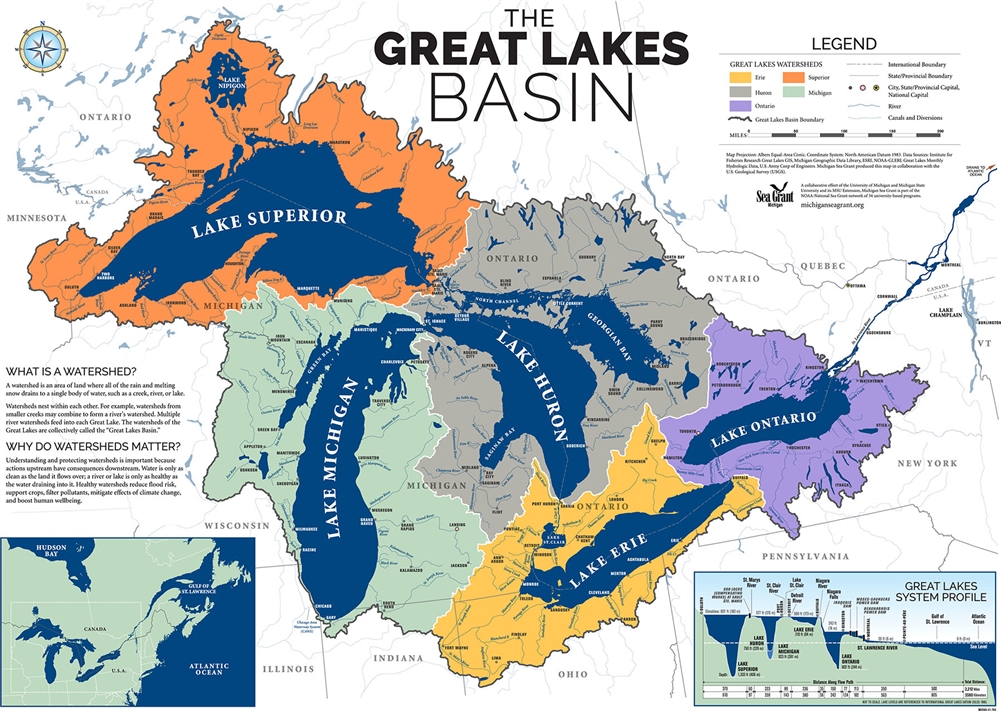 Great Lakes Basin Map Wisconsin Sea Grant