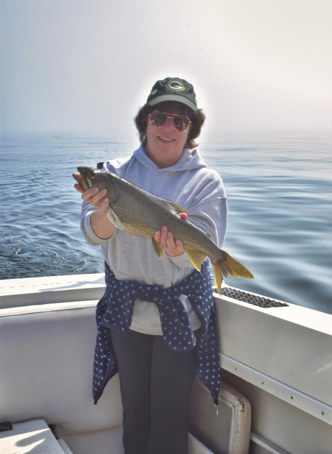 sharon_with_her_lake_trout Wisconsin Sea Grant