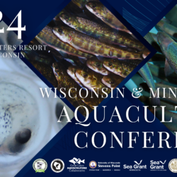 a graphic announcing the Wisconsin and Minnesota Aquaculture conference on March 22-23