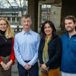 The PFAS research team: Lyn van Swol, Bret Shaw, Cristina Carvajal, Gavin Dehnert.